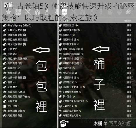 《上古卷轴5》偷窃技能快速升级的秘密策略：以巧取胜的探索之旅》