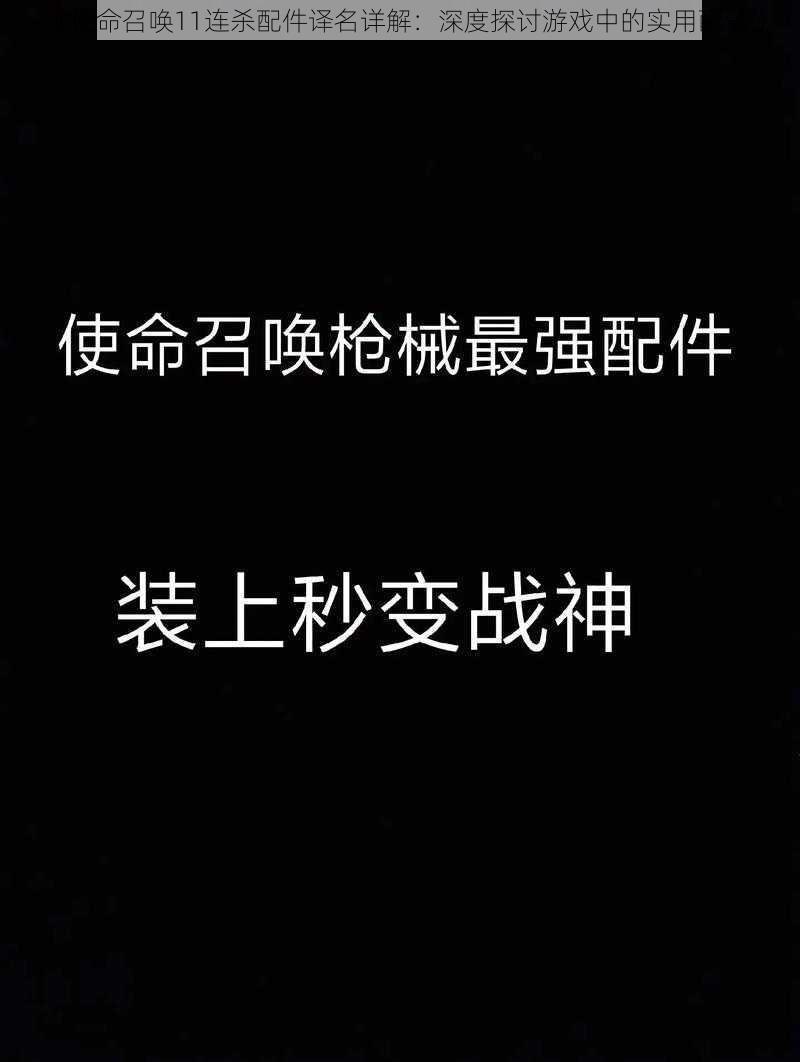 《使命召唤11连杀配件译名详解：深度探讨游戏中的实用配置》