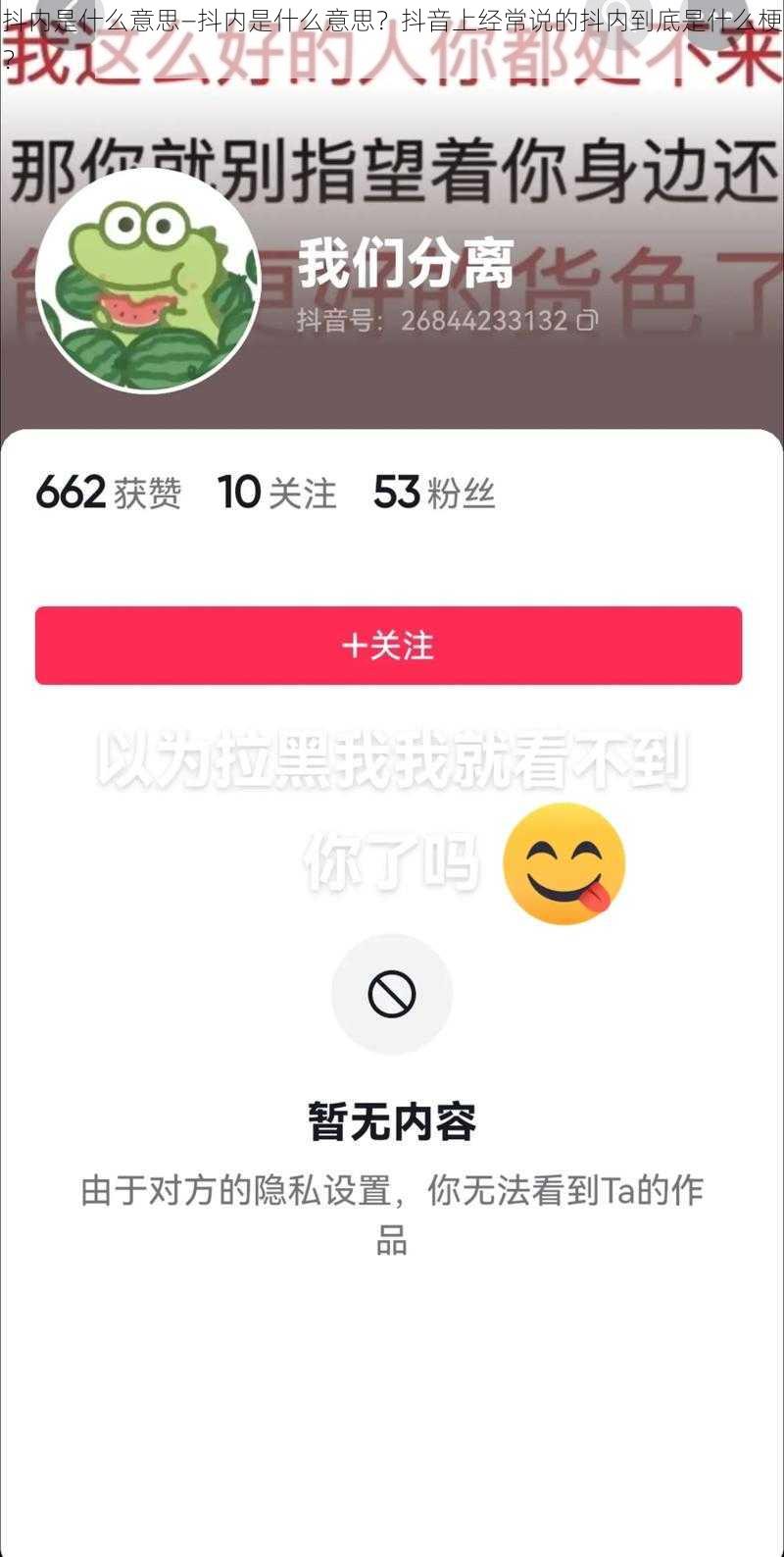 抖内是什么意思—抖内是什么意思？抖音上经常说的抖内到底是什么梗？