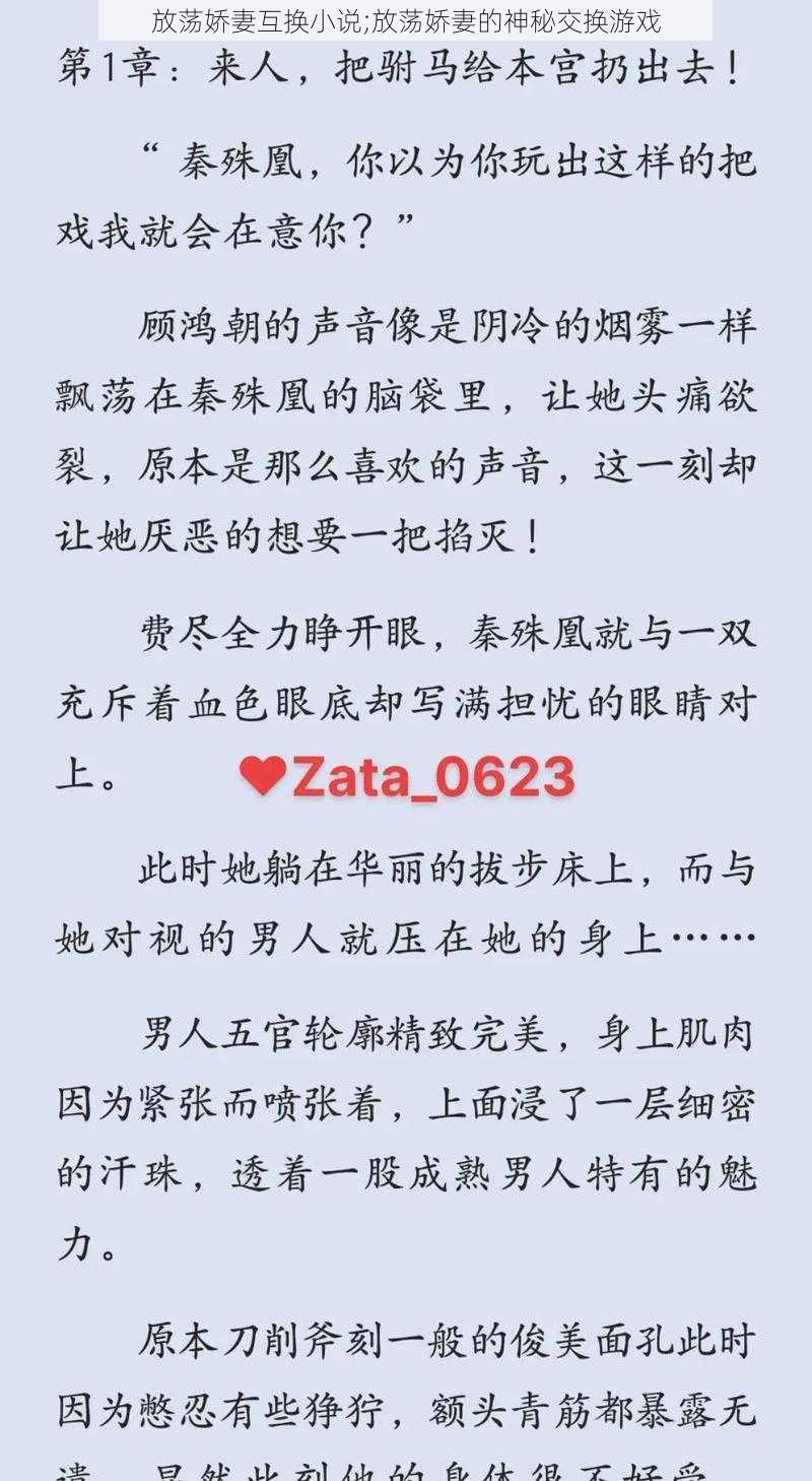 放荡娇妻互换小说;放荡娇妻的神秘交换游戏