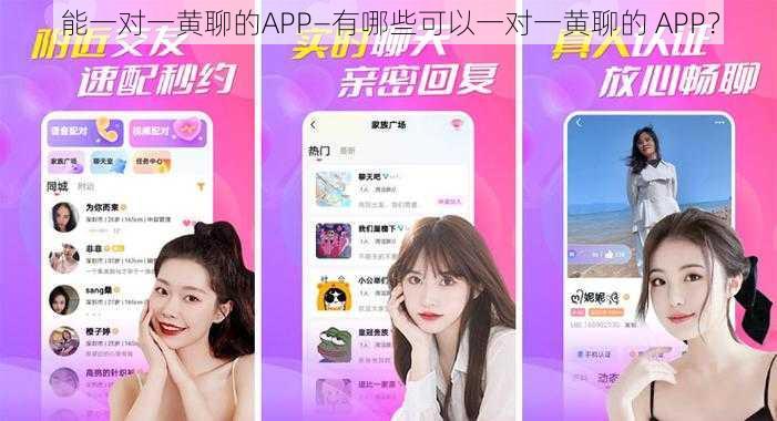 能一对一黄聊的APP—有哪些可以一对一黄聊的 APP？