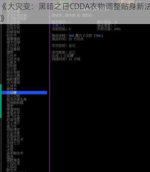 《大灾变：黑暗之日CDDA衣物调整贴身新法》