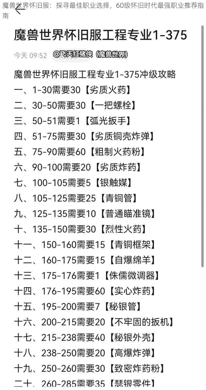 魔兽世界怀旧服：探寻最佳职业选择，60级怀旧时代最强职业推荐指南